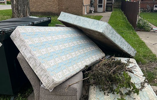 A pile of mattresses.