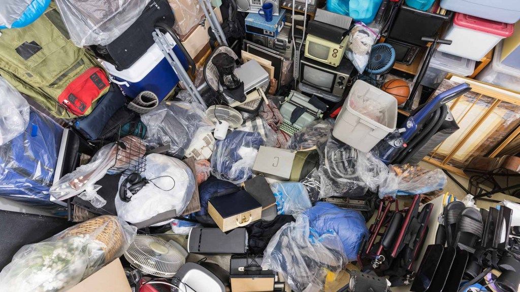 A cluttered Chicago home before a Junk Jaws cleanup