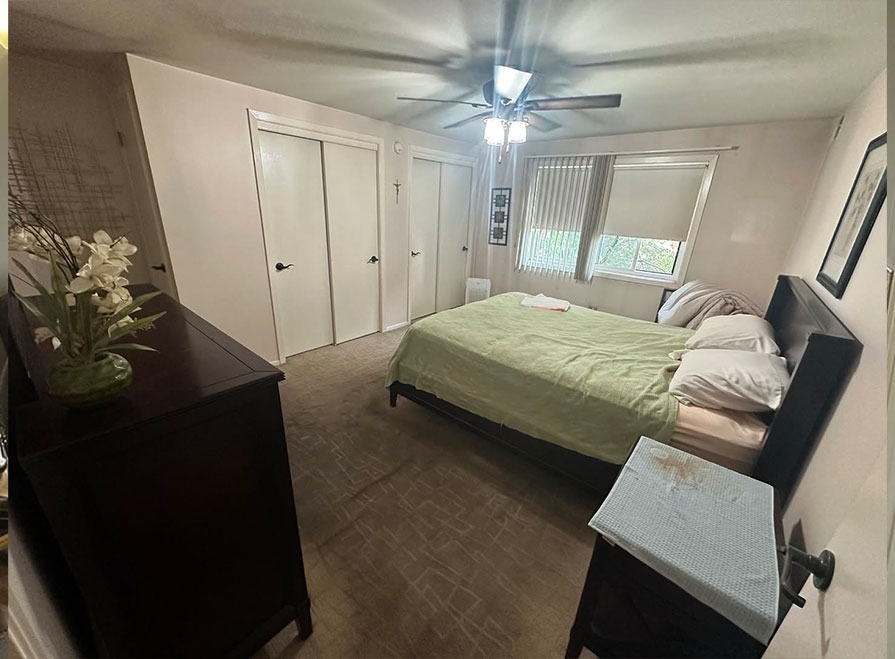 A bedroom in Chicago is ready to be cleared of furniture.