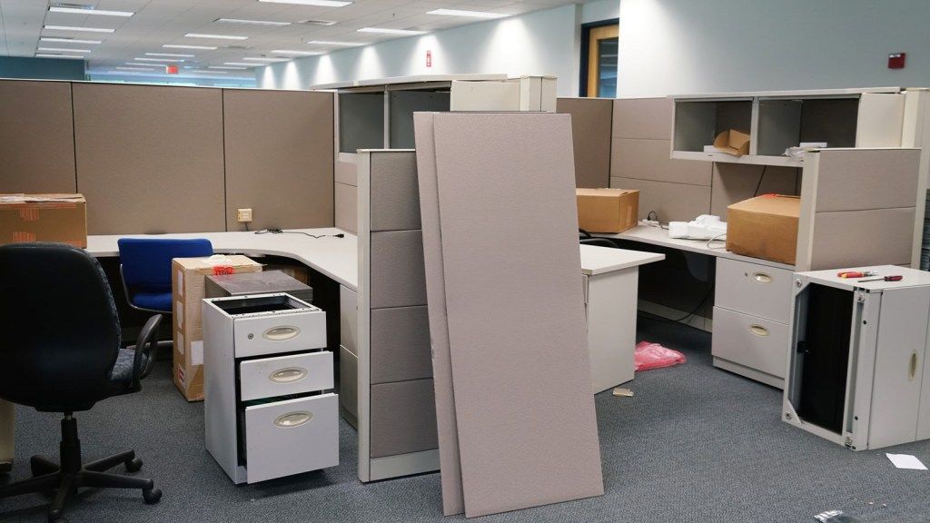 A commercial office cleanout in progress