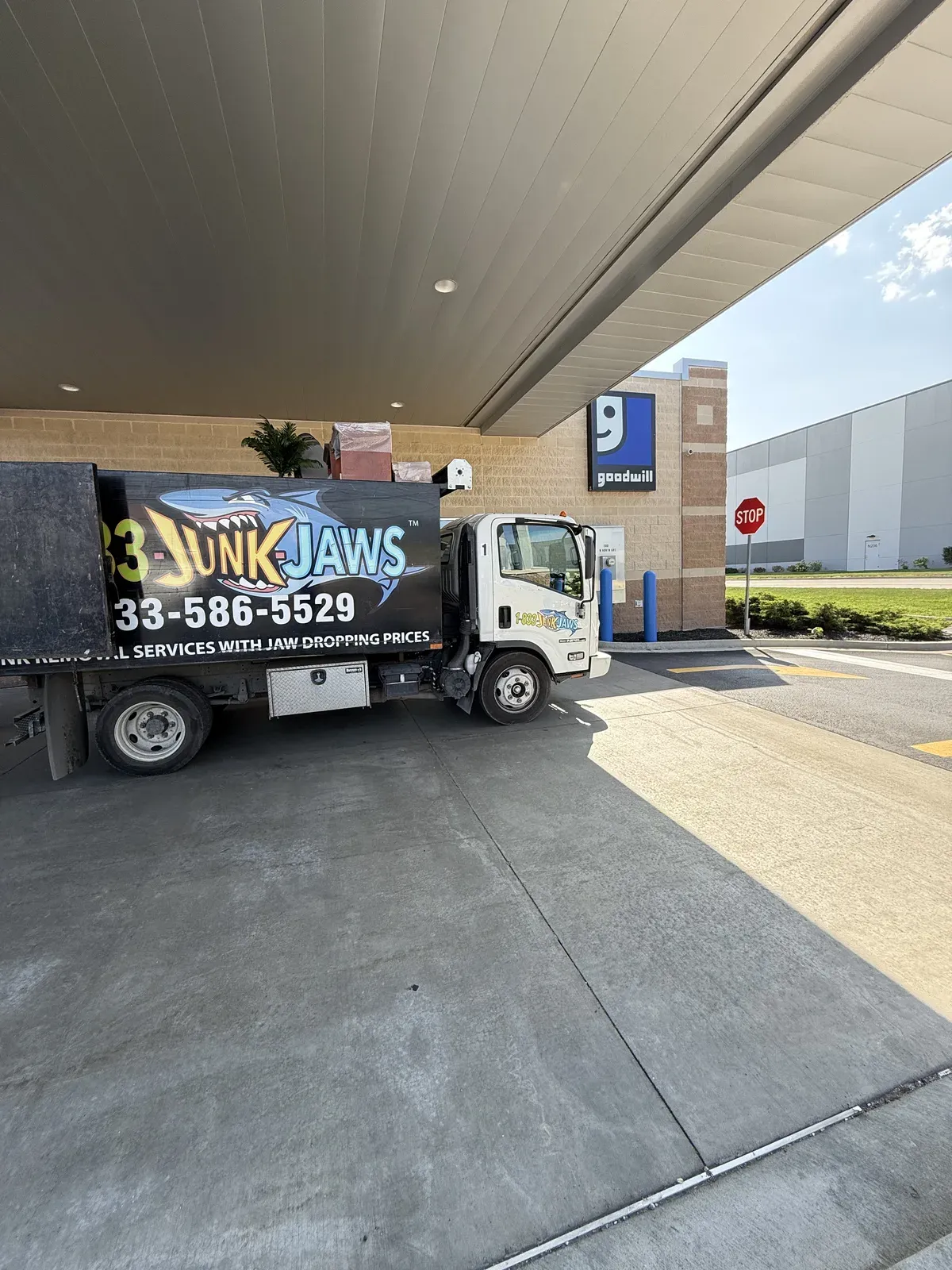 A loaded Junk Jaws truck at a local donation center drop-off.