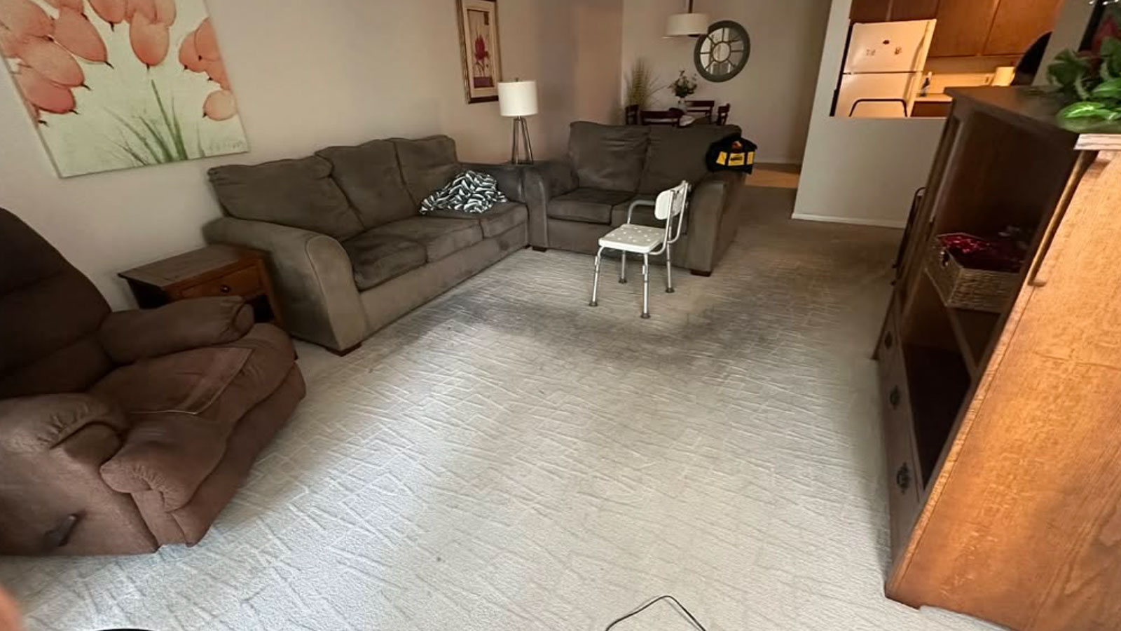 A living room full of sofas and furniture before a Junk Jaws cleanout